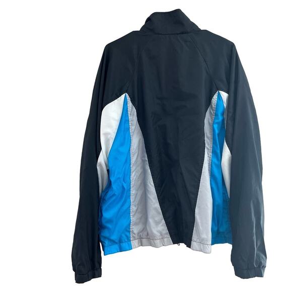 Vintage 90s Nike Blue & Black Windbreaker Size Large Made in USA - Picture 2 of 8